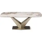 Pandora Coffee Table in Multicolor Gloss Ceramic & Bronze